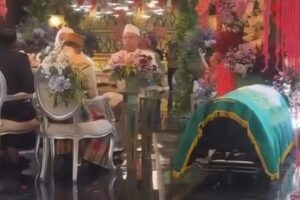 Pengantin sebak akad nikah sebelah jenazah bapa
