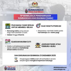 MOF saran penerima SARA berbelanja pada hari bekerja, waktu pagi