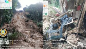 Tanah runtuh setinggi 20 kaki di Taman Bukit Teratai