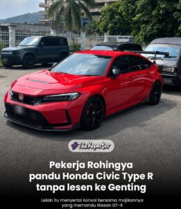Rohingya pandu Honda Civic tanpa lesen, konvoi ‘terbantut’